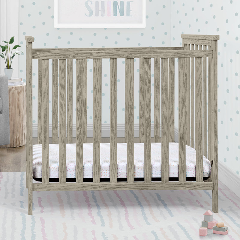 Delta Children Middleton Mini Crib With 2.75 Inch Mattress GREENGUARD Gold Certified Textured Limestone